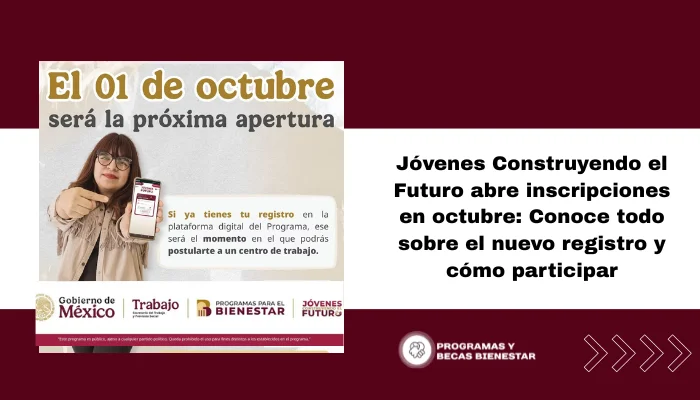 Jóvenes Construyendo el Futuro abre inscripciones en octubre: Conoce todo sobre el nuevo registro y cómo participar