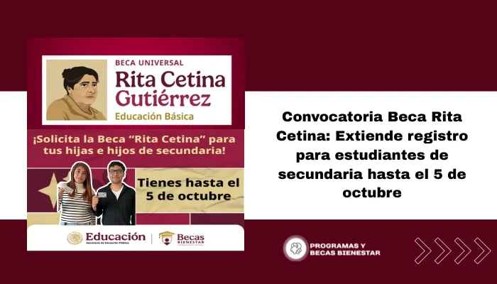Convocatoria Beca Rita Cetina: Extiende registro para estudiantes de secundaria hasta el 5 de octubre
