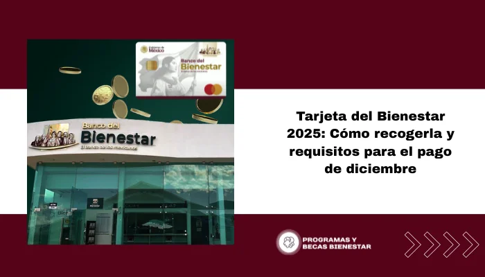 Tarjeta del Bienestar 2025: Cómo recogerla y requisitos para el pago de diciembre