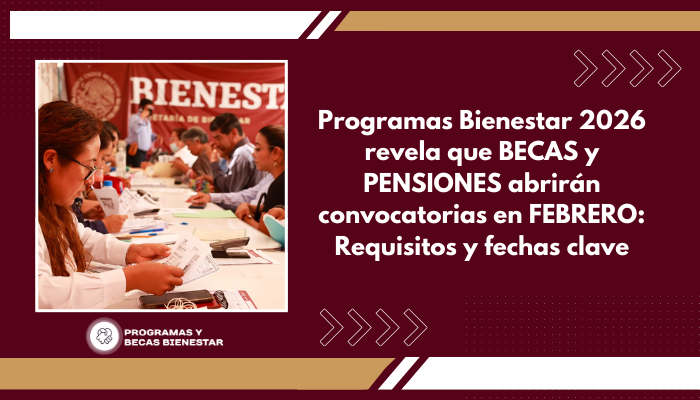 Programas Bienestar 2026 revela que BECAS y PENSIONES abrirán convocatorias en FEBRERO: Requisitos y fechas clave