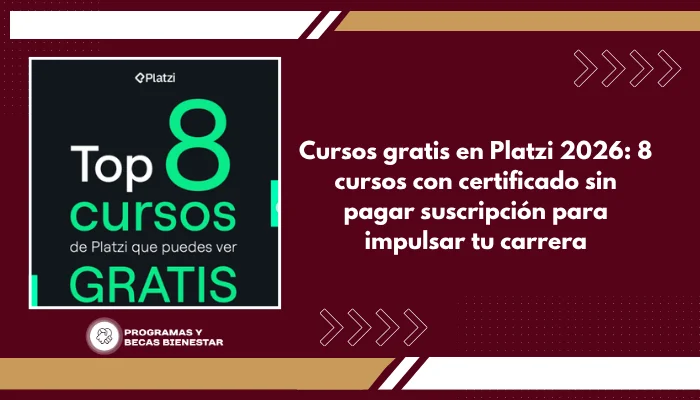 Cursos gratis en Platzi 2026: 8 cursos con certificado sin pagar suscripción para impulsar tu carrera