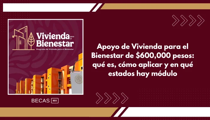Apoyo de Vivienda para el Bienestar de $600,000 pesos: qué es, cómo aplicar y en qué estados hay módulo